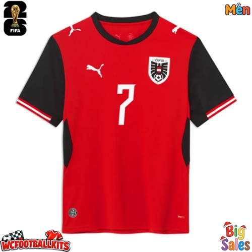 Austria Marko Arnautovic #7 Replica Home Stadium Shirt World Cup 2026 Short Sleeve